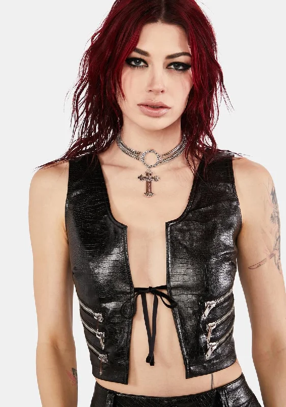 Bid Farewell To The Old Season Hex Vegan Leather Top