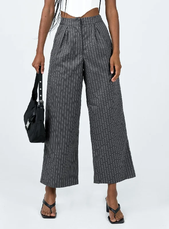 Women's Clothing Online Montez Pants Grey Pinstripe