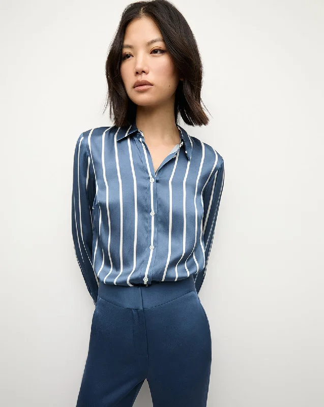 Stylish Basics Monique Silk Button-Down Shirt