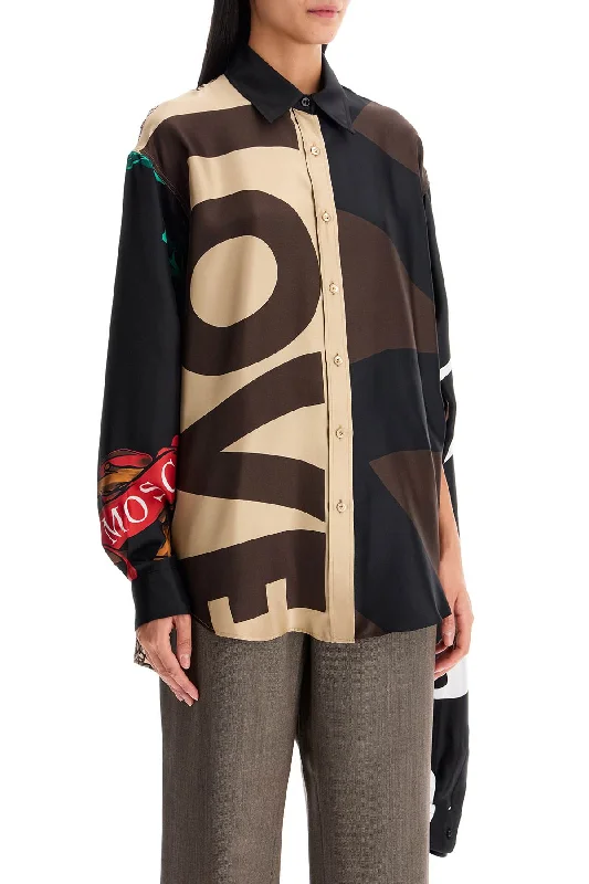 Modern Women's Wardrobe Essentials Moschino Silk Patchwork Shirt