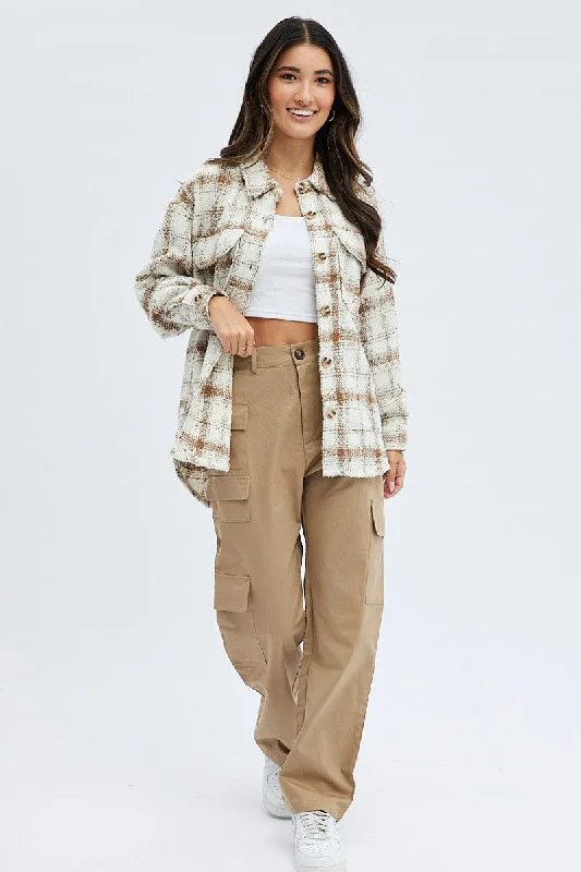 Innovate Your Wardrobe Camel Cargo Pants High Rise