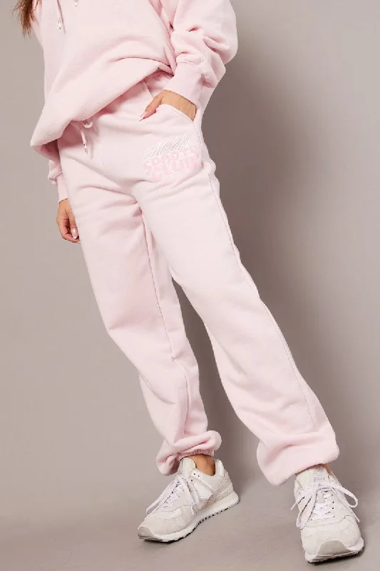 Gorgeous Glamour Collection Pink Track Pants High Rise