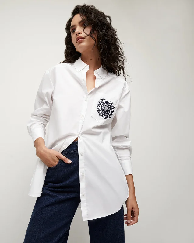 Cutting Edge Fashion Lloyd Button-Down Top | Logo Crest