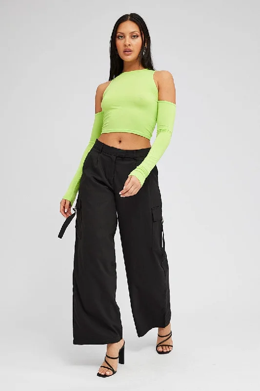 Affordable Online Boutique Black Wide Leg Pants Low Rise