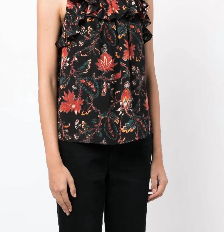 Chic And Edgy Women's Tulip Top In Black