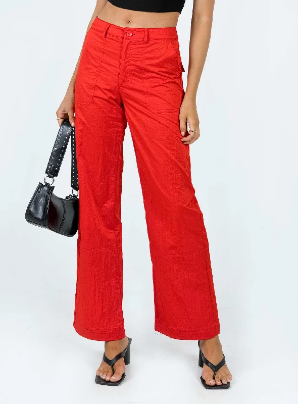 Exclusive Sale Pagden Nylon Cargo Pants Red