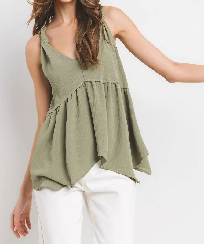 Unbeatable Deals Tessa V-Neck Top In Olive