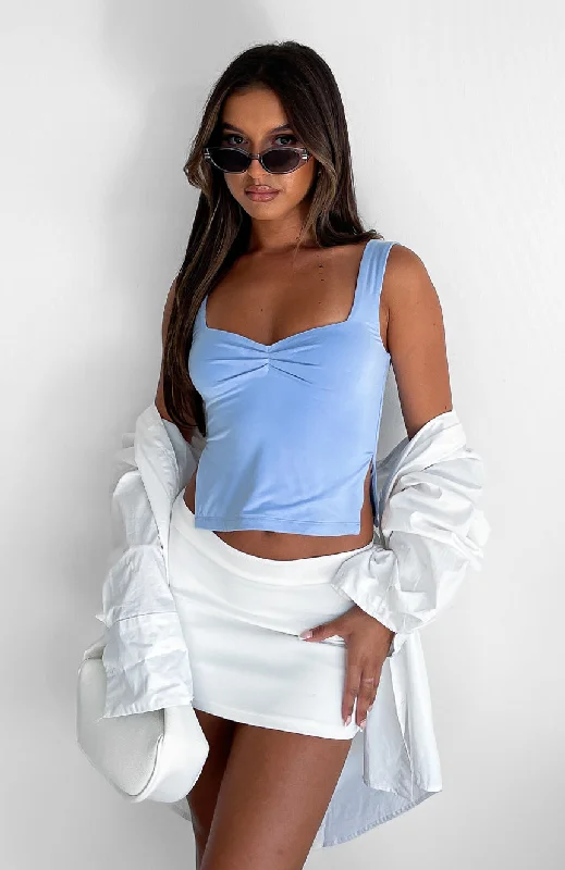 High End Women's Wear Taking Off Top Baby Blue