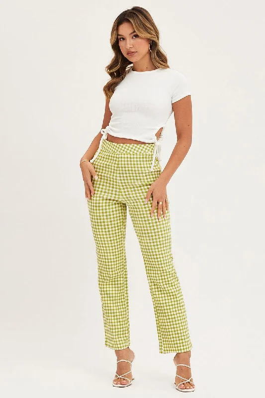 Best Sellers Check Slim Pants High Rise