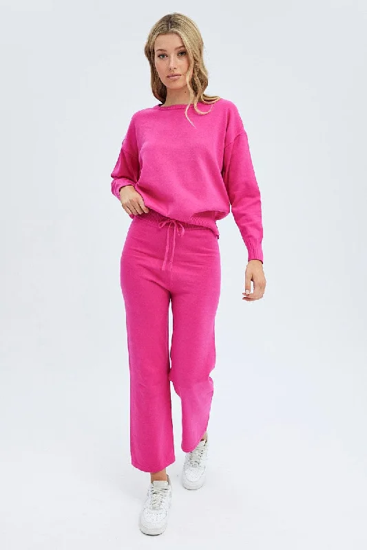 Special Offer Pink Knit Lounge Pants