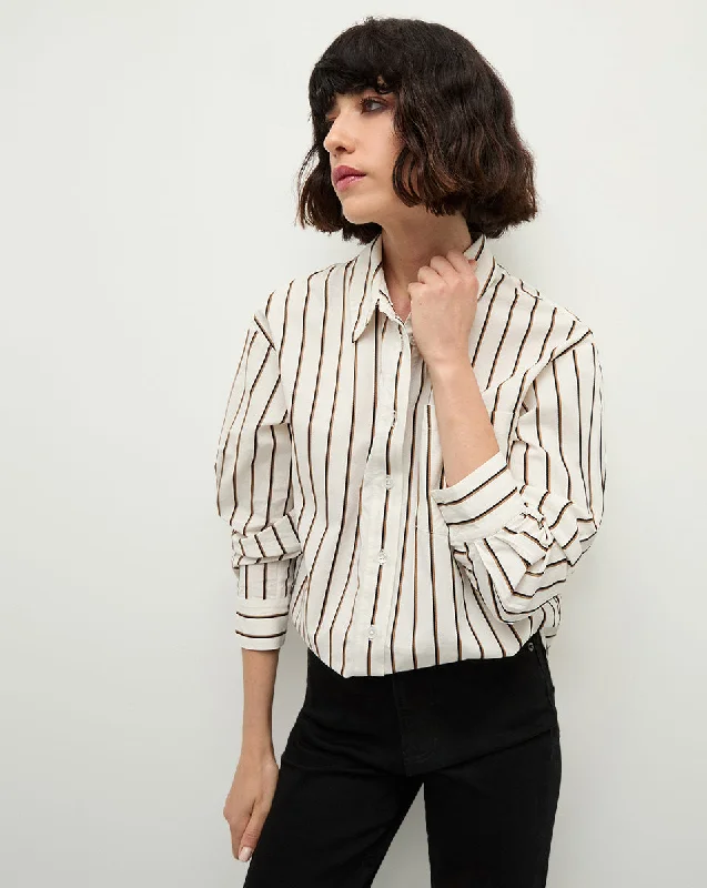 Elegant Style Keiko Stretch-Cotton Button-Down Shirt