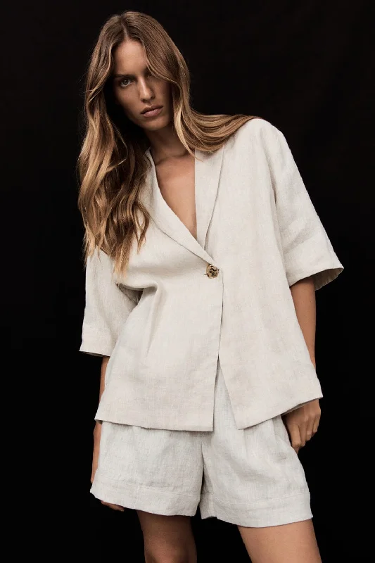 Exclusive Online Sale NALA NATURAL LINEN RESORT SHIRT