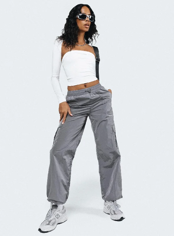 Casual Chic Gama Parachute Pants Grey