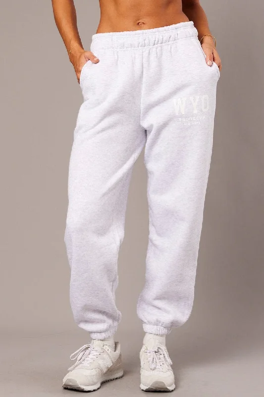 Explore What's New Grey Track Pants High Rise