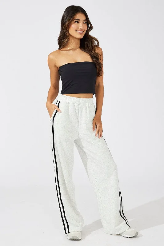 Versatile Wardrobe Essentials Grey Wide Leg Track Pants