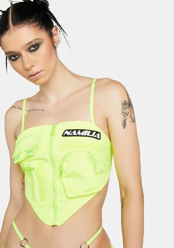 Comfortable Casual Wear Neon Yellow Tactical Bandana Top