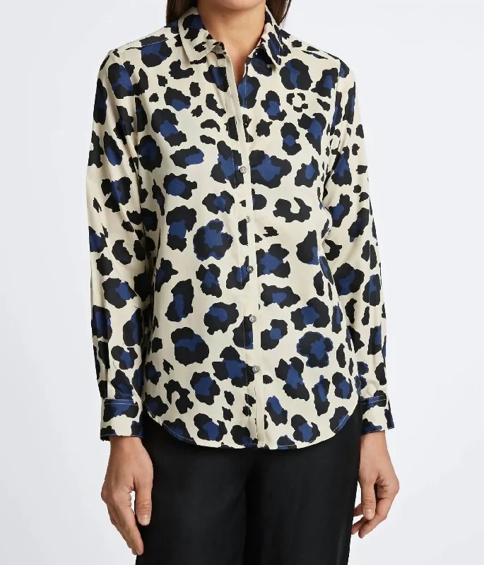 Affordable Women's Fashion Charlie No Iron Shirt In Cheetah Print