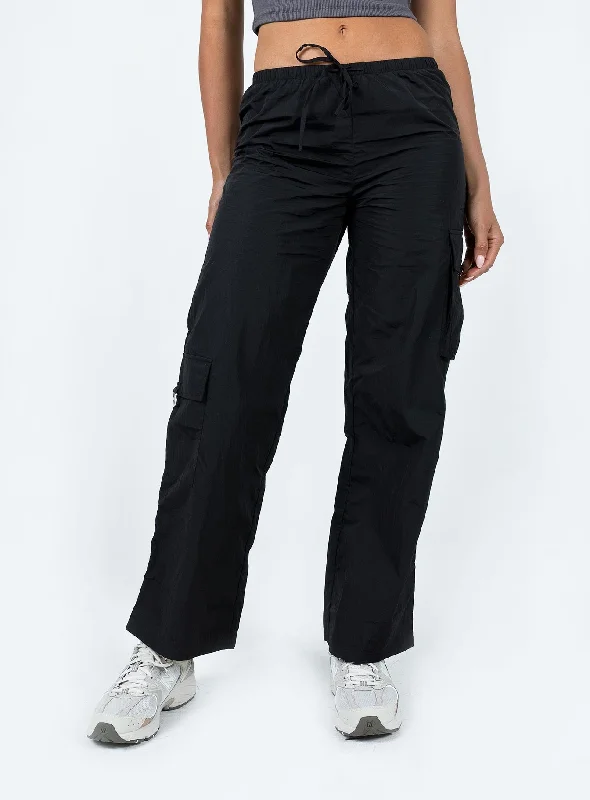 Trendy Online Boutiques Fernando Parachute Pants Black