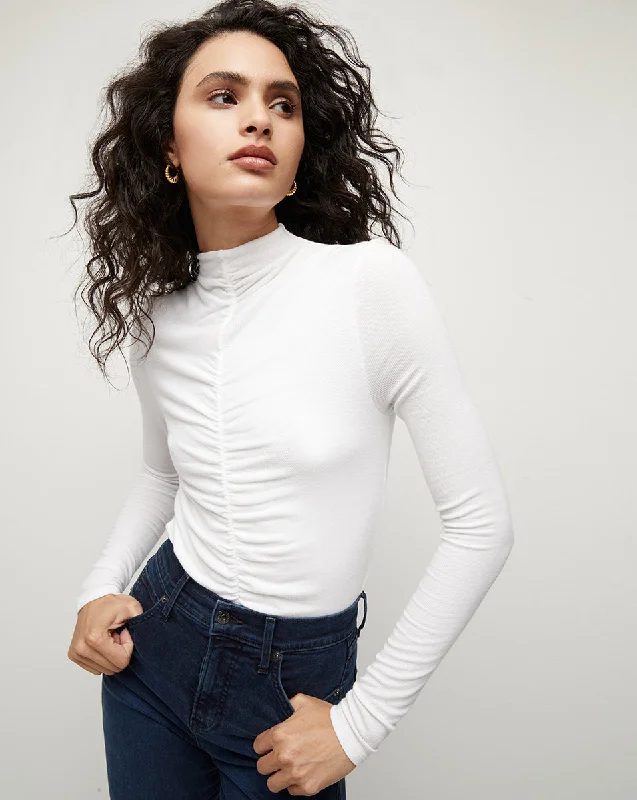 Elegant Attire For The Modern Lady Theresa Ruched Turtleneck