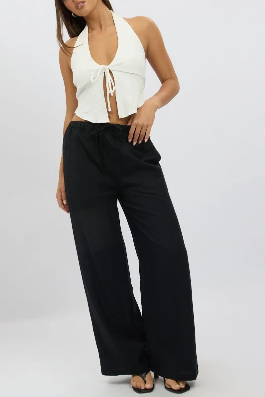 Wardrobe Refresh Black Wide Leg Pants Elasticated Waist