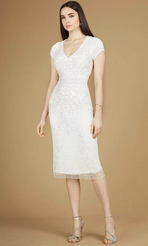 Outlet Clothing Lara Dresses 51112 - Cap Sleeve Beaded Bridal Dress