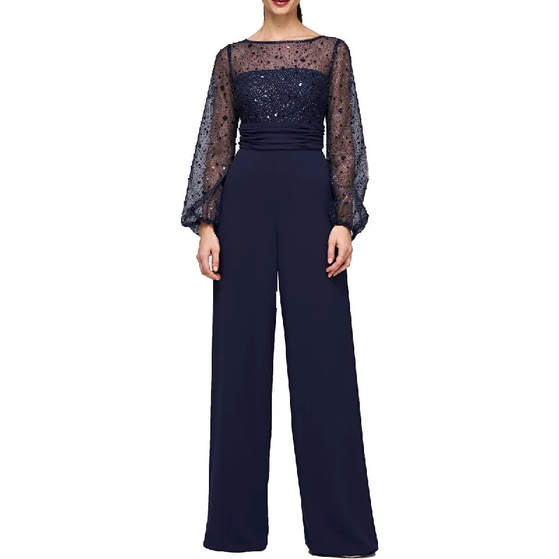 Summer Deals JS Collections Womens Embellished Illusion Jumpsuit