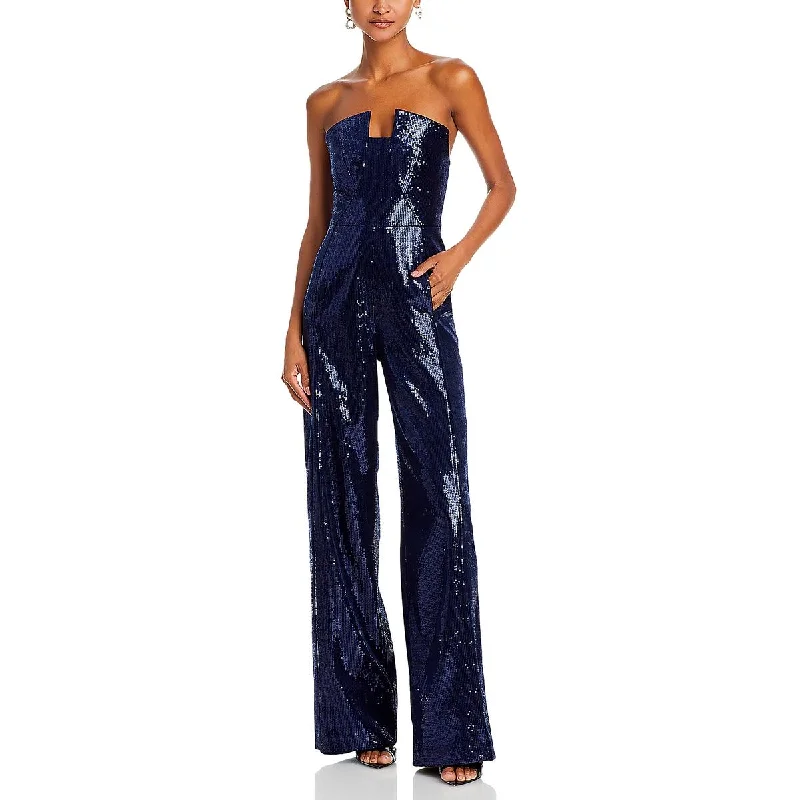 Special Offer For You Black Halo Womens Lena Strapless Wide Leg Jumpsuit