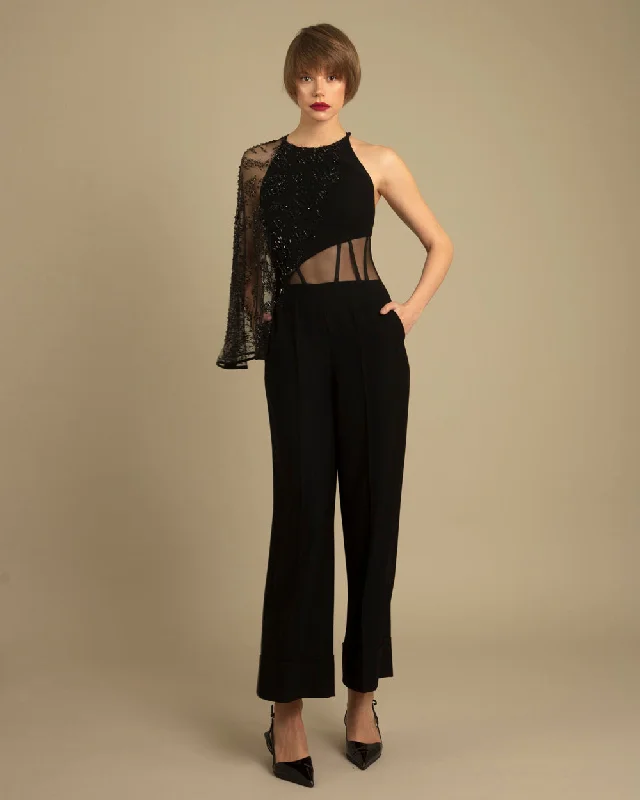 Durable Fashion Picks Beaded Details Jumpsuit