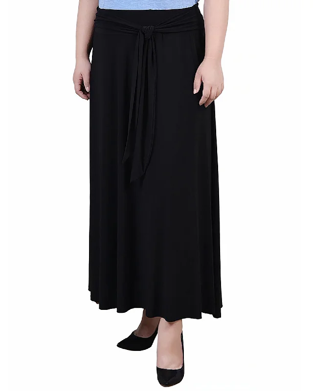 Sale On Sale Plus Size Maxi Skirt With Sash Waist Tie