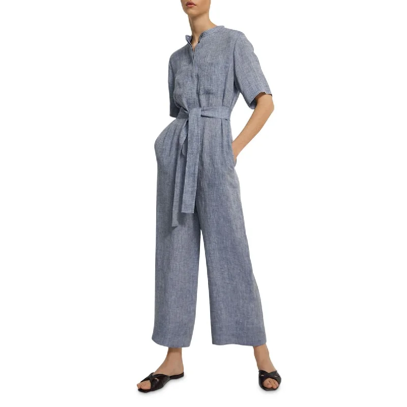 Huge Price Cut Theory Womens Drape Hemp Hemp Pockets Jumpsuit