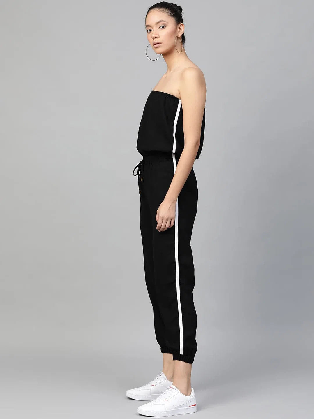 Wardrobe Essentials Women Solid Standard Black Jumpsuits & Sets