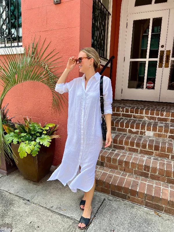 Women's Clothing for Every Season and Trend Elizabeth Maxi Dress White Linen