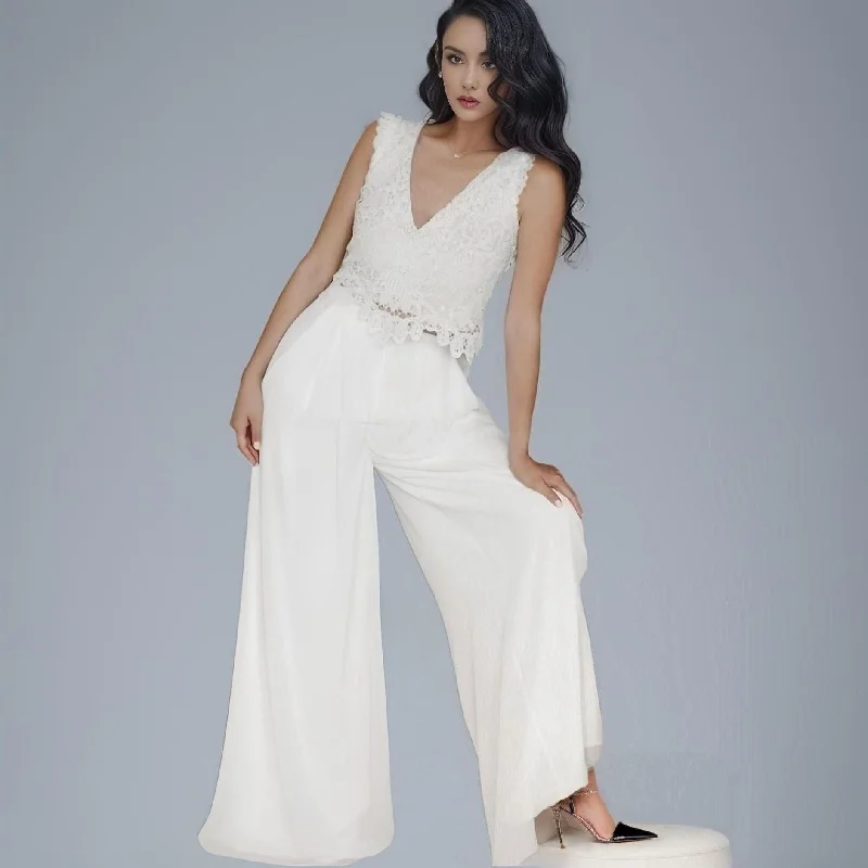 Stay Ahead In Style LEAH Two Piece Wedding Jumpsuit