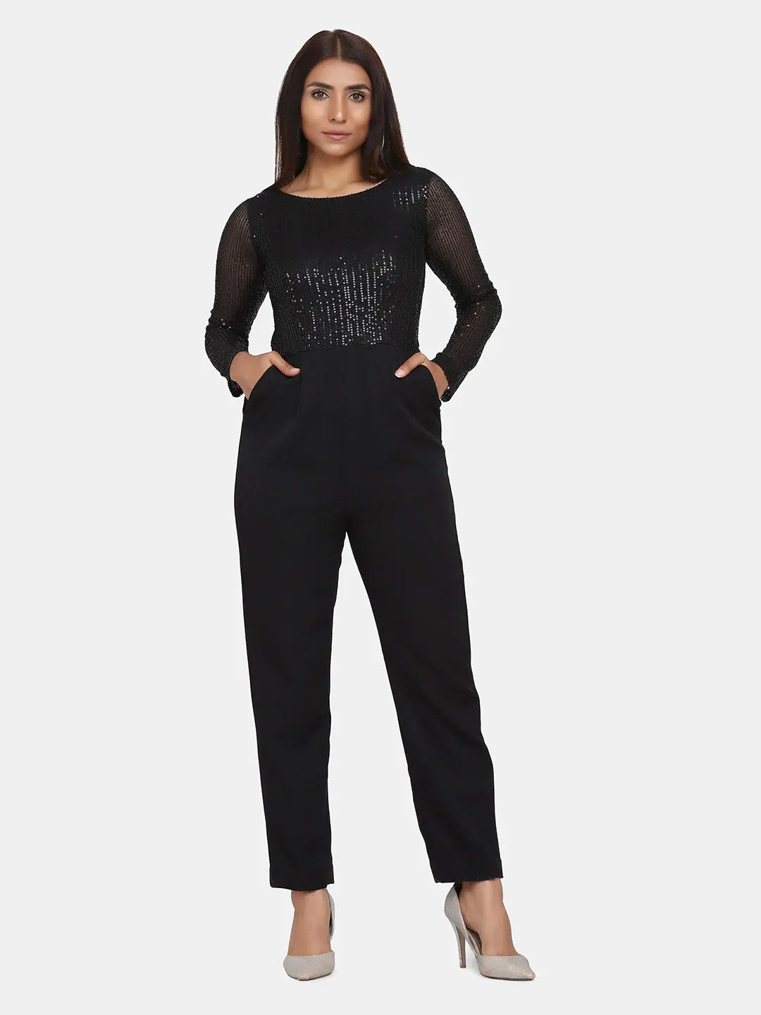 Best Online Boutiques For Women Women Solid Standard Black Jumpsuits & Sets