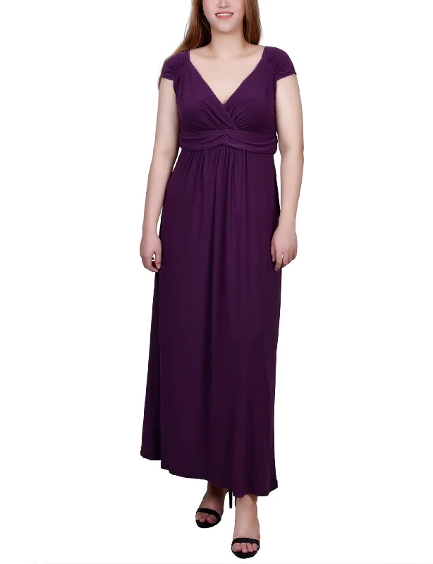 Trendy Women's Fashion Ruched Empire-Waist Maxi Dress