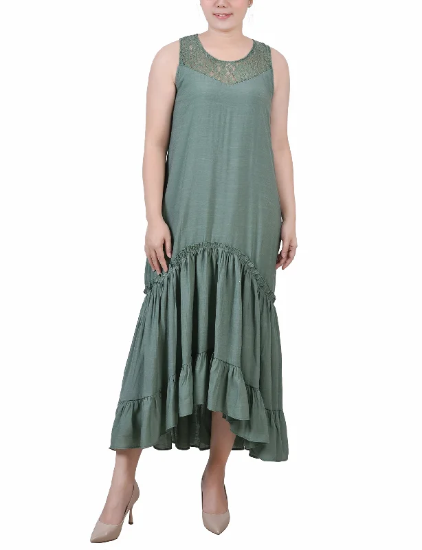 Comfortable Loungewear for Women Petite Sleeveless Tiered Maxi Dress