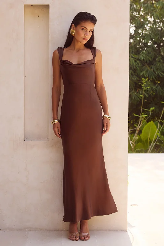 Save Big MARGOT MAXI DRESS - CHOCOLATE