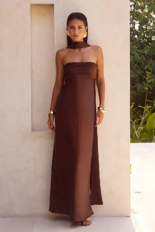 Hot Trends ELSA MAXI DRESS - CHOCOLATE