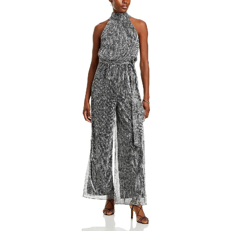 Gorgeous Glamour Collection Eliza J Womens Metallic Halter Jumpsuit