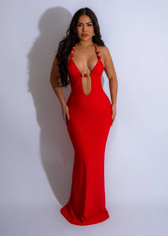 Current Trends Feeling Cute Maxi Dress Red*