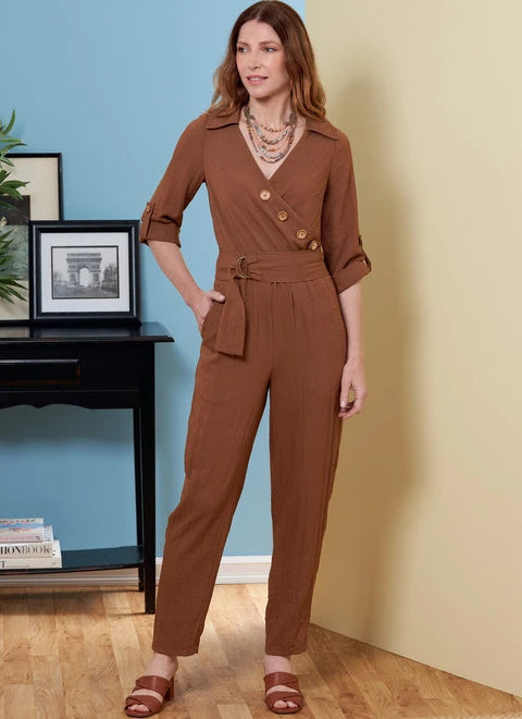 Laid-Back Elegance Butterick Jumpsuit, Sash and Belt B6881