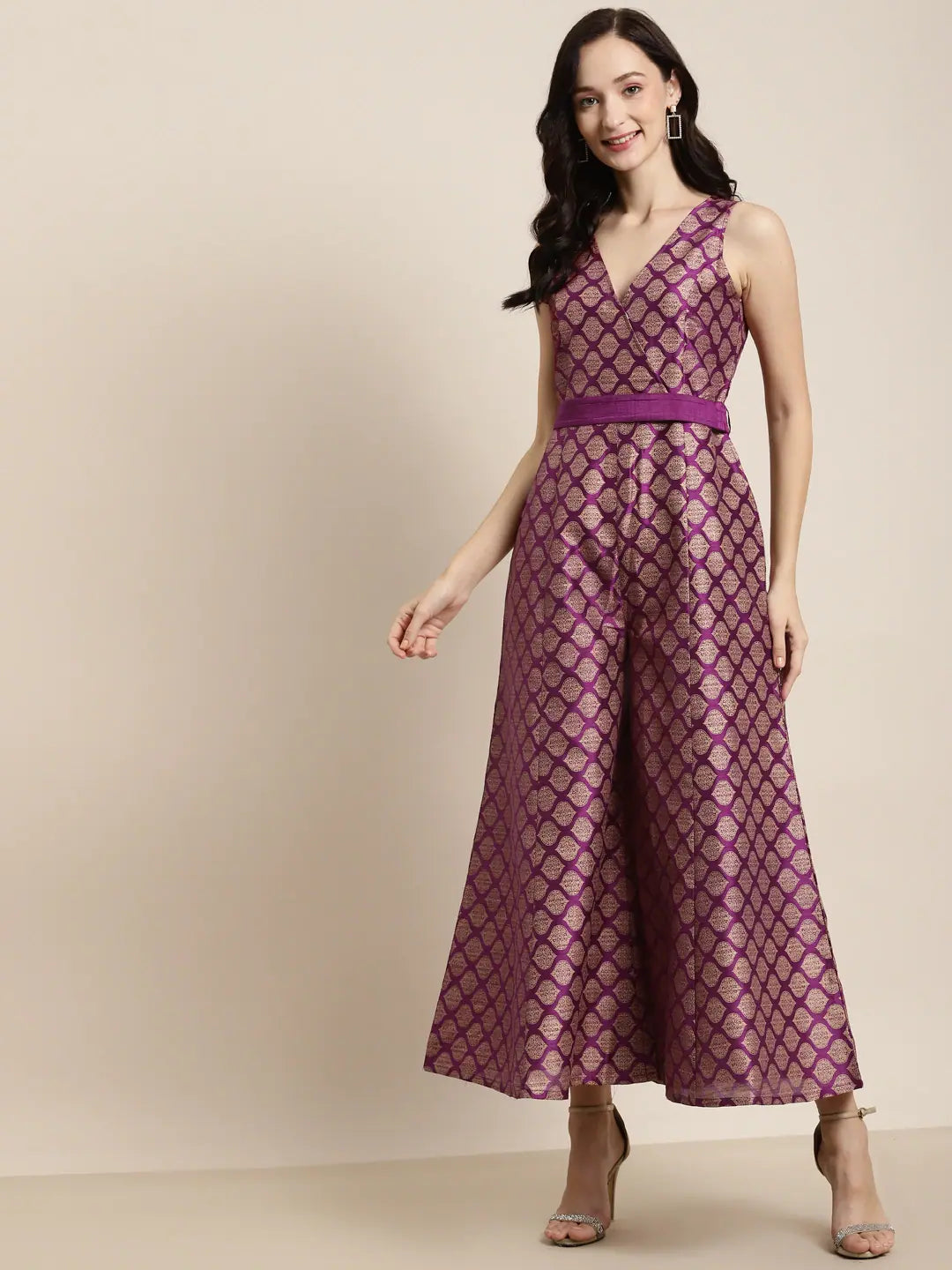 Flash Sale Event Women Printed Purple Jumpsuits & Sets