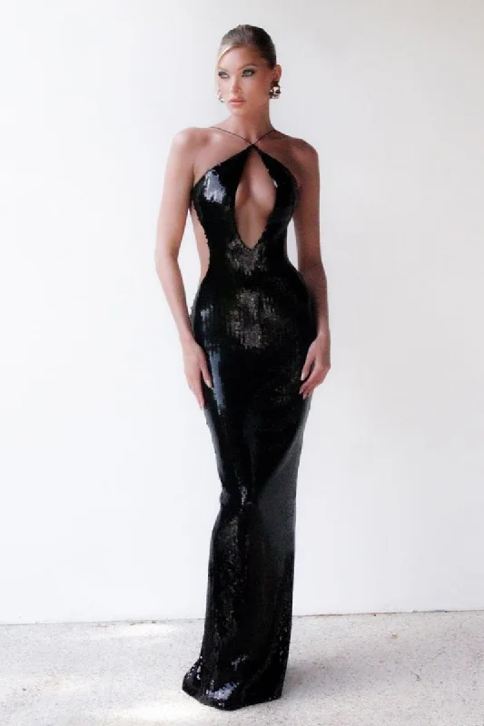 Limited Time Offer Caroline Sequin Backless Maxi Dress