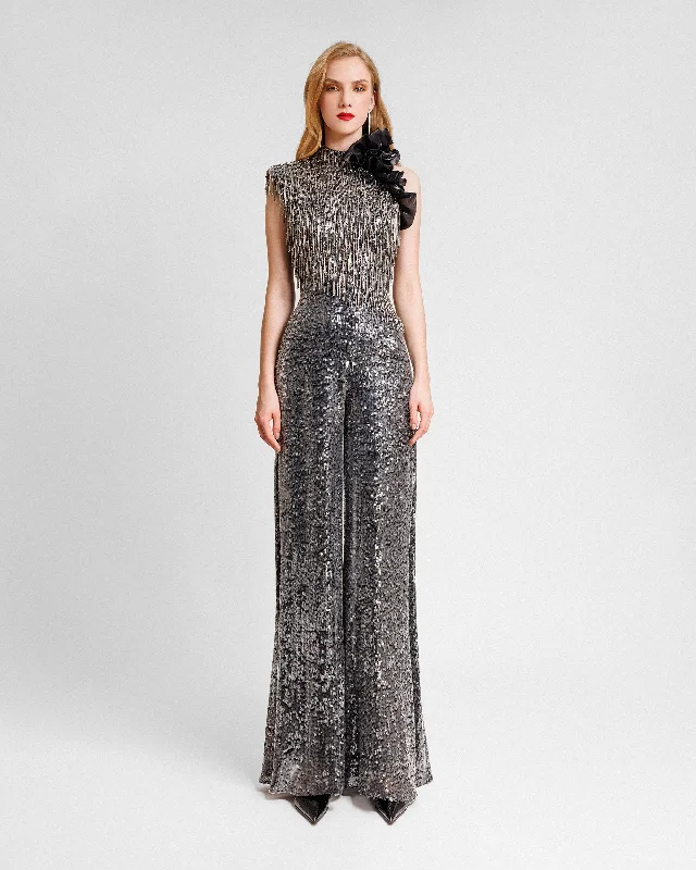 Signature Style Essentials Embroidered Sequins Jumpsuit