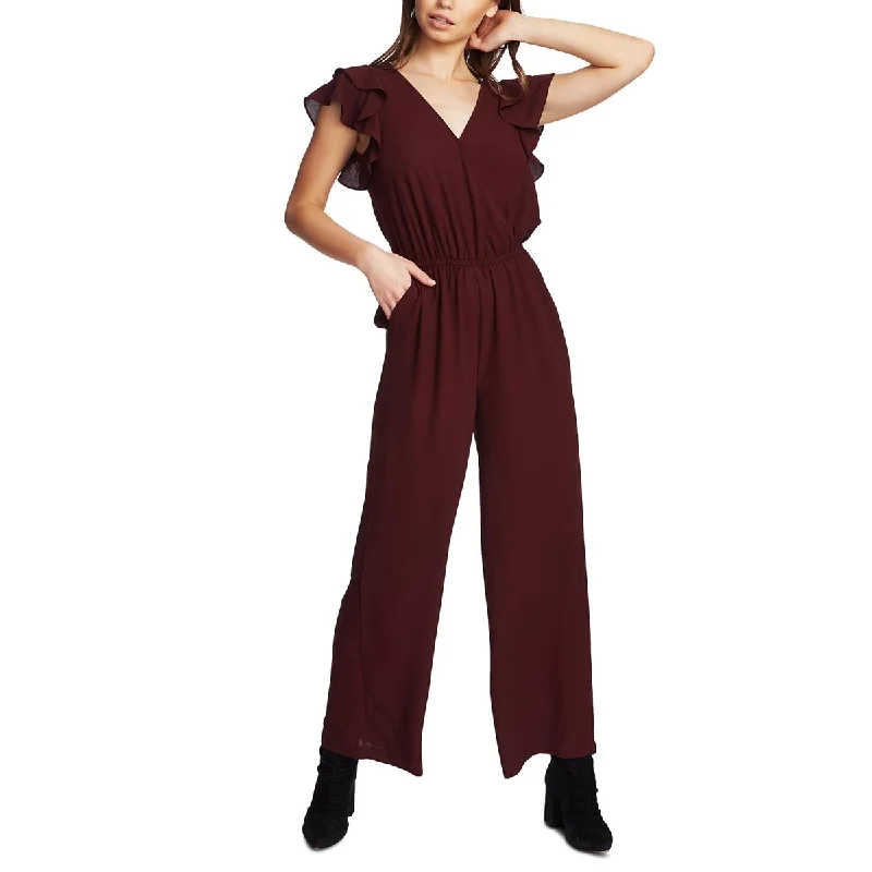 Fashion For Every Occasion 1.State Womens Wild Thing Tie Neck Flutter Sleeve Jumpsuit