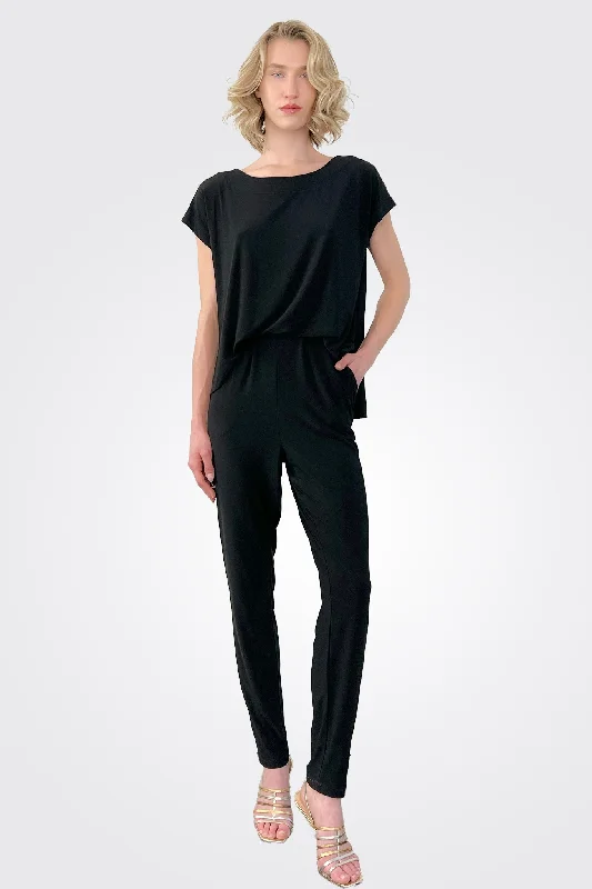 Special Occasion Wear Cap Sleeve Jumpsuit - Black