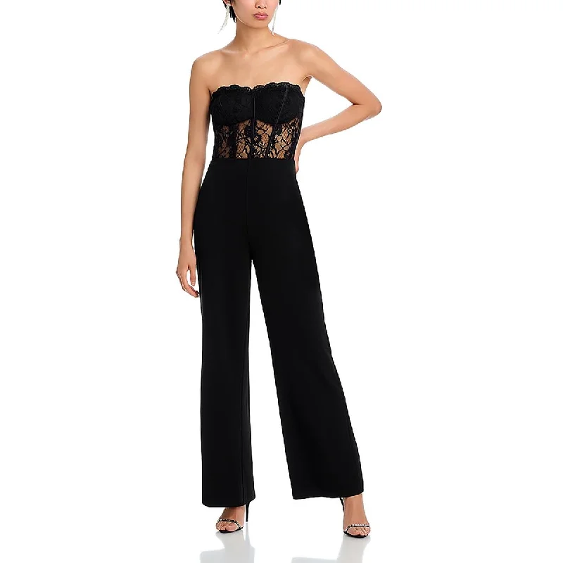 Flash Sale, Don't Miss Aqua Womens Wide Leg Strapless Jumpsuit