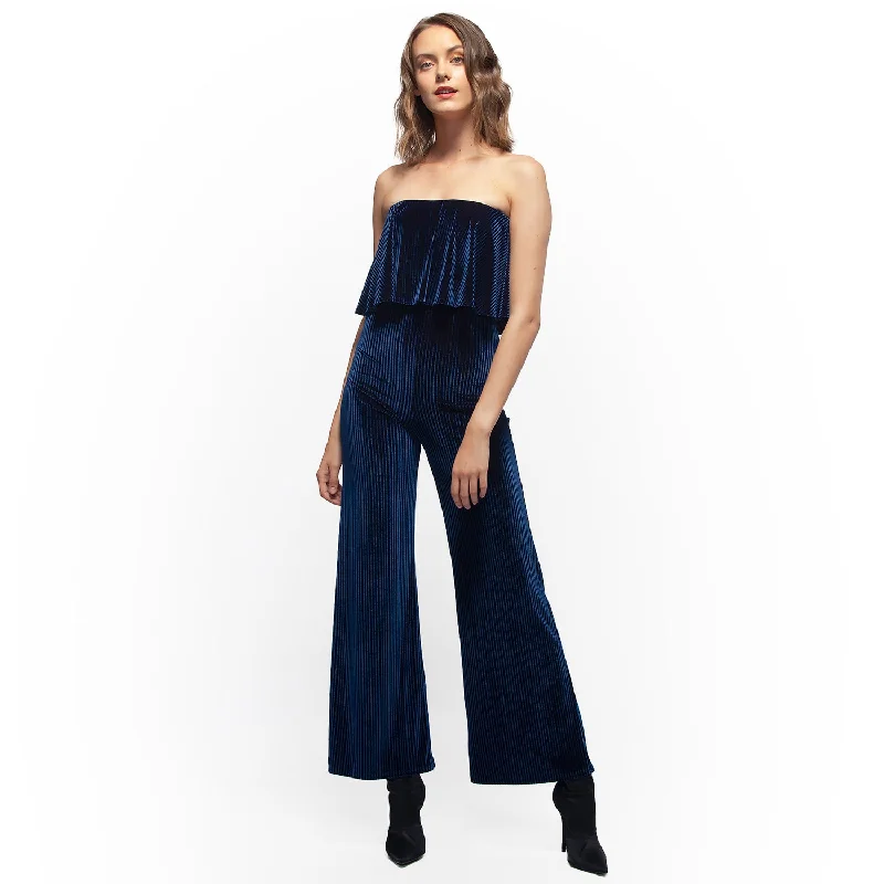 Fashion Sale Women's Ribbed Velvet Tube Top Jumpsuit