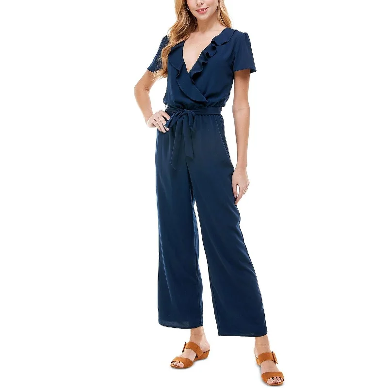 Best Deals Of The Season Kingston Grey Womens Ruffled Flutter Sleeve Jumpsuit