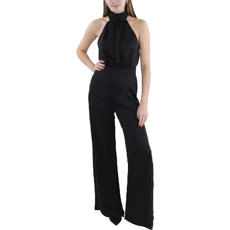 Boutique Styles Ramy Brook Womens Tatiana Satin Halter Jumpsuit